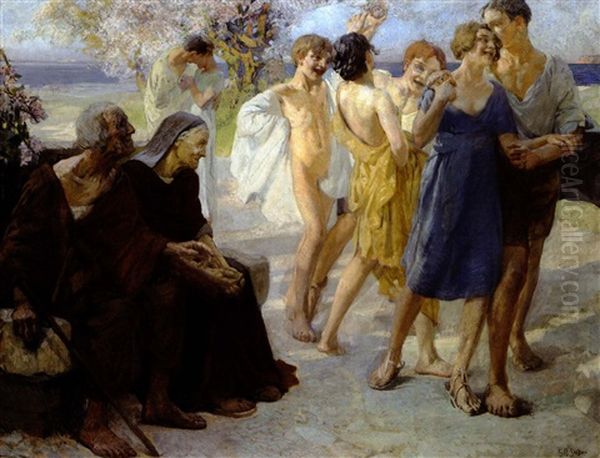 La Primavera Oil Painting by Giulio Aristide Sartorio