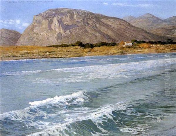 Monte Leano Dal Mare Oil Painting by Giulio Aristide Sartorio