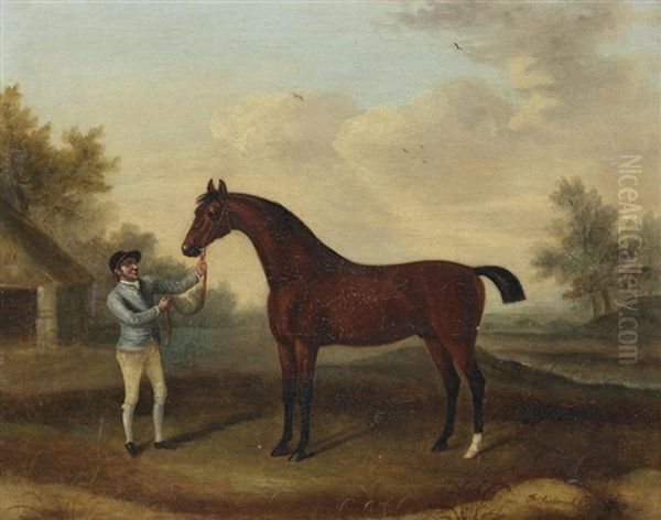 Vestris' Held By A Jockey Oil Painting by Francis Sartorius the Elder