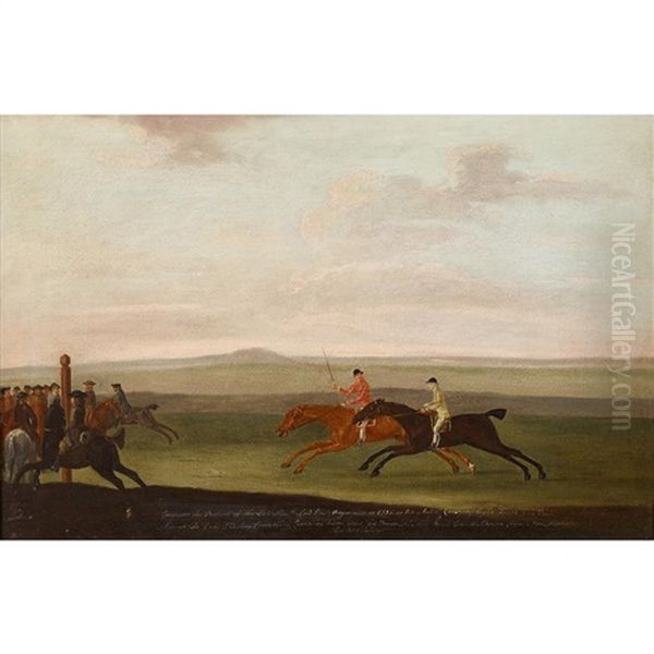 Lord Weymouth's 'conqueror' Beating The Duke Of Bolton's 'looby' At Newmarket; Mr. Cotton's Old Partner' Beating The Duke Of Bolton's 'sloven' At Newmarket (pair) Oil Painting by Francis Sartorius the Elder