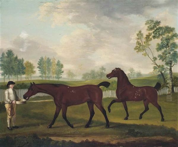 A Groom And Two Favourite Hunters by Francis Sartorius the Elder