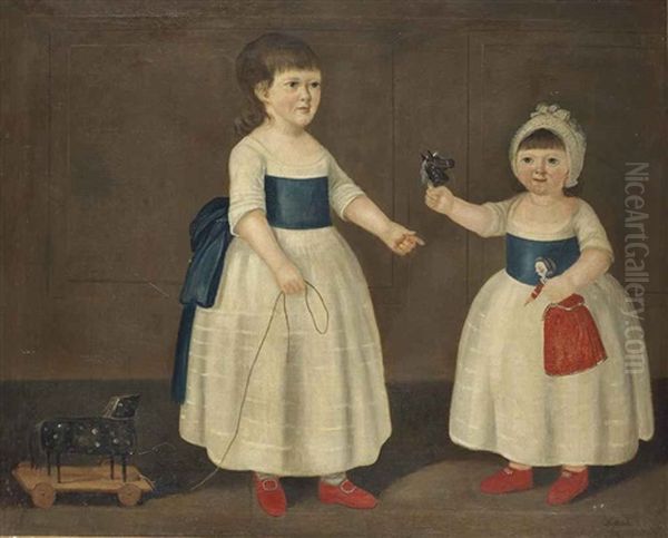 Portrait D'enfants Jouant Oil Painting by Francis Sartorius the Elder