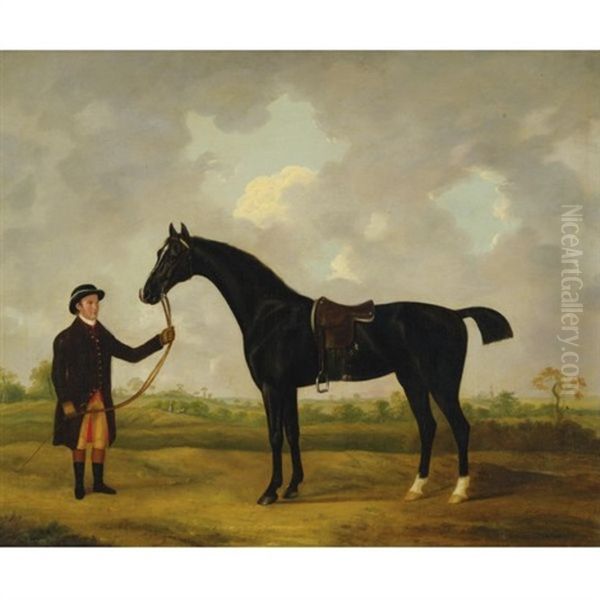 Horse And Groom In A Landscape Oil Painting by Francis Sartorius the Elder