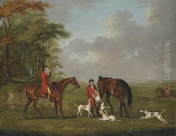 Huntsmen And Hounds By The Edge Of A Wood by Francis Sartorius the Elder