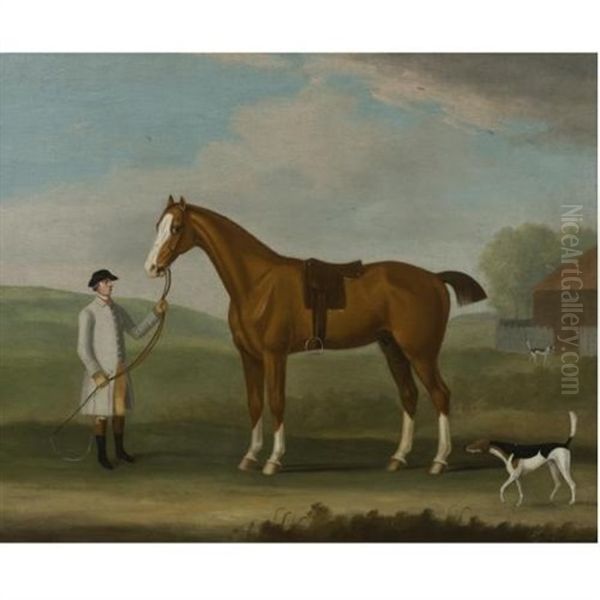 A Chestnut Hunter And His Groom Oil Painting by Francis Sartorius the Elder