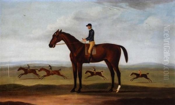 Bay Malton With Jockey Up, Bay Malton Beating King Herod, Turf, And Ascham In A Sweepstake Race Beyond Oil Painting by Francis Sartorius the Elder