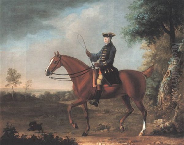 A Gentleman On His Chestnut Hunter Oil Painting by Francis Sartorius the Elder