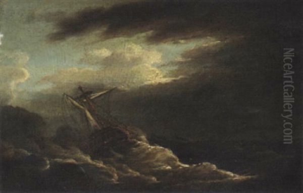 Wrecks Off A Dangerous Shore Oil Painting by Francis Sartorius the Younger