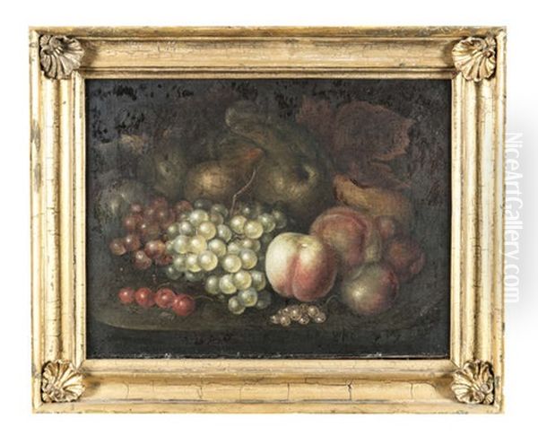 Still Life With Fruit On A Bank Oil Painting by George William Sartorius