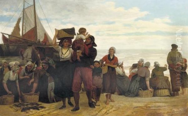 The Happy Return Oil Painting by Henri Jacques Bource