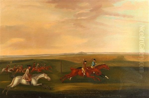 Mr Cotton's Old Partner Beating The Duke Of Bolton's Sloven At Newmarket Oil Painting by John Francis Sartorius