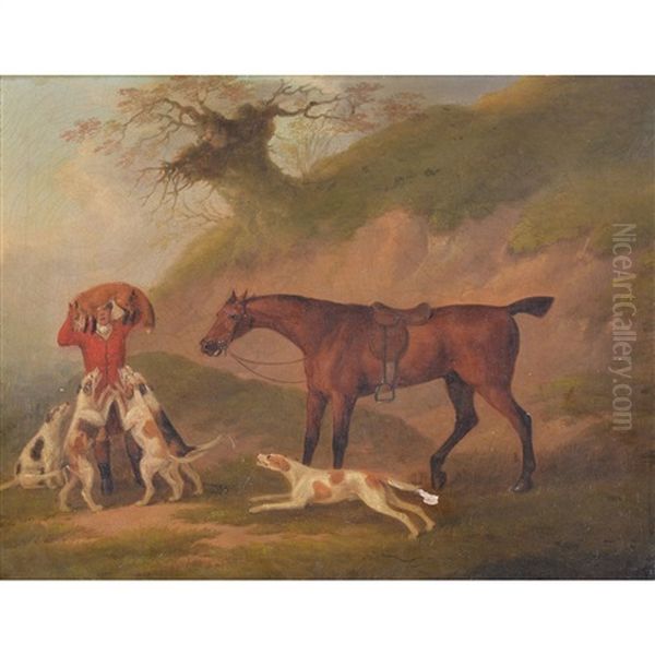 The Whipper In Bringing Up The Fox Hounds; The Death Oil Painting by John Nost Sartorius