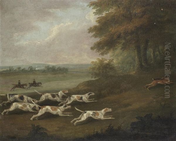 Hare Hunting Oil Painting by John Nost Sartorius