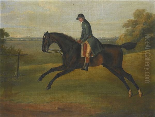 A Hunter Being Excercised By A Groom Oil Painting by John Nost Sartorius