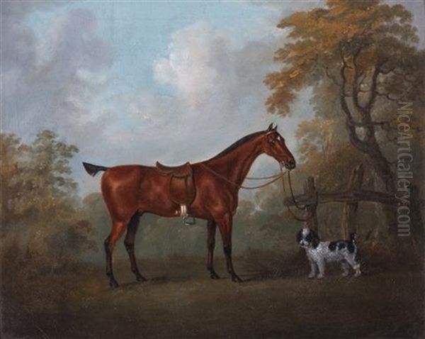 Chestnut And Dog Oil Painting by John Nost Sartorius