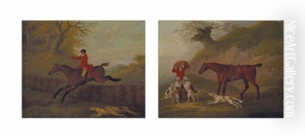 La Poursuite Du Renard Et La Curee (2 Works) Oil Painting by John Nost Sartorius