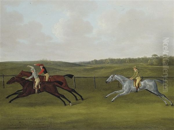 The Rt. Hon. Charles James Fox's "seagull" Beating "escape" And "highlander" Oil Painting by John Nost Sartorius