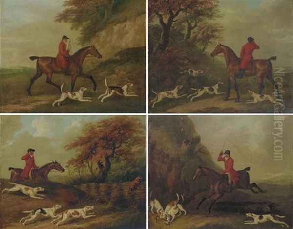 Going Out (+ 3 Others; Set Of 4) Oil Painting by John Nost Sartorius