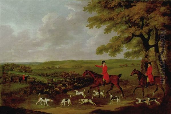 Colonel Newport And His Hounds In An Extensive Wooded River Landscape Oil Painting by John Nost Sartorius