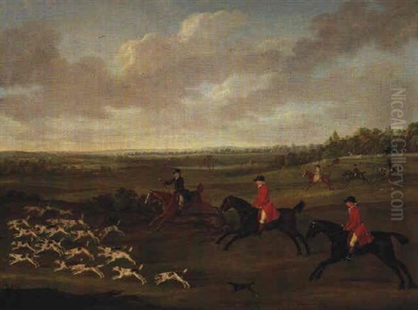 George And Delaval Shafto Of Carrycoats Hall, Riding To Hounds Oil Painting by John Nost Sartorius