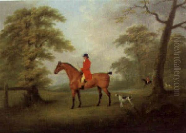 A Huntsman In A Landscape Oil Painting by John Nost Sartorius