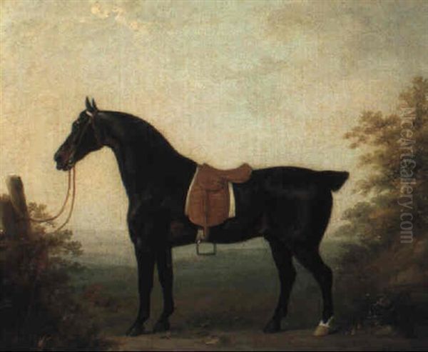 Bay Hunter In A Landscape by John Nost Sartorius