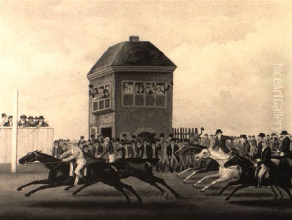 Newmarket Craven Meeting, 1799 Oil Painting by John Nost Sartorius