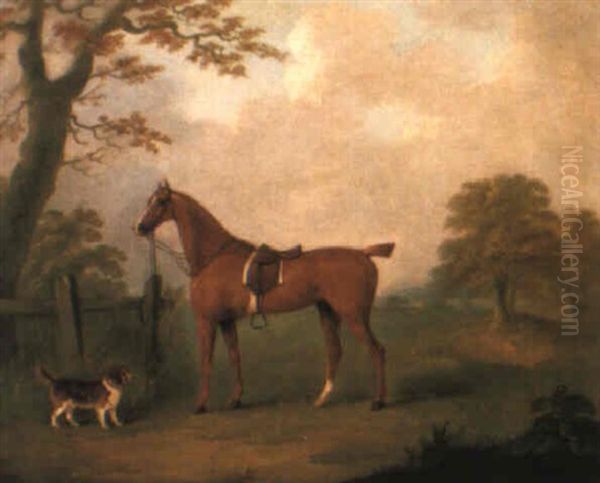 A Hunter And A Hound In A Landscape by John Nost Sartorius