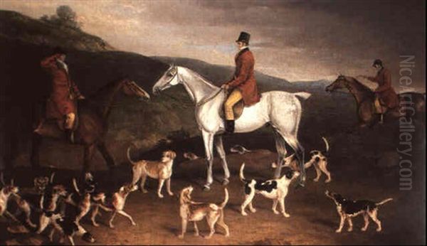 Huntsmen And Hounds Oil Painting by John Nost Sartorius