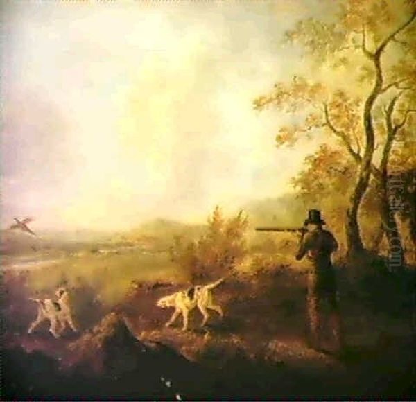 Gentlemen Out Shooting Oil Painting by John Nost Sartorius