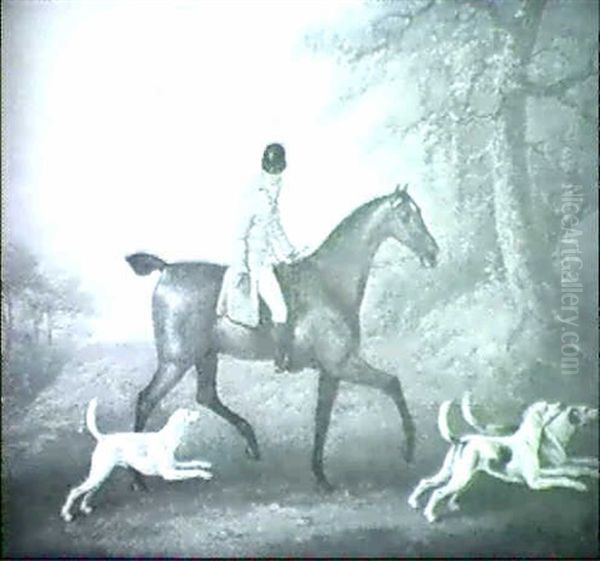 'anticipation' - A Huntsman With Hounds In A Landscape by John Nost Sartorius