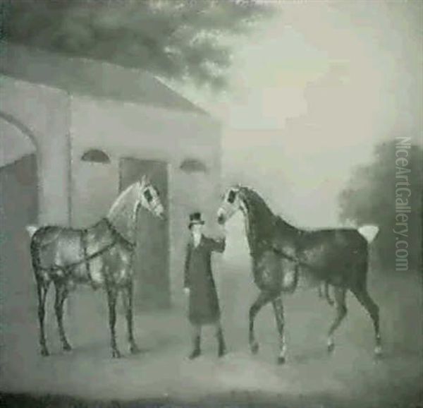 Coachman With Two Dapple Grey Horses by John Nost Sartorius