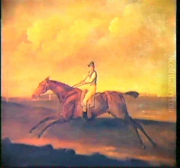 Portrait Of A Race Horse, Saidto Be Baron T. Ridden By      Samuel Chifney Oil Painting by John Nost Sartorius