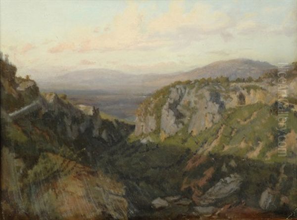 Paesaggio (+ Paesaggio; Pair) Oil Painting by Pietro Sassi