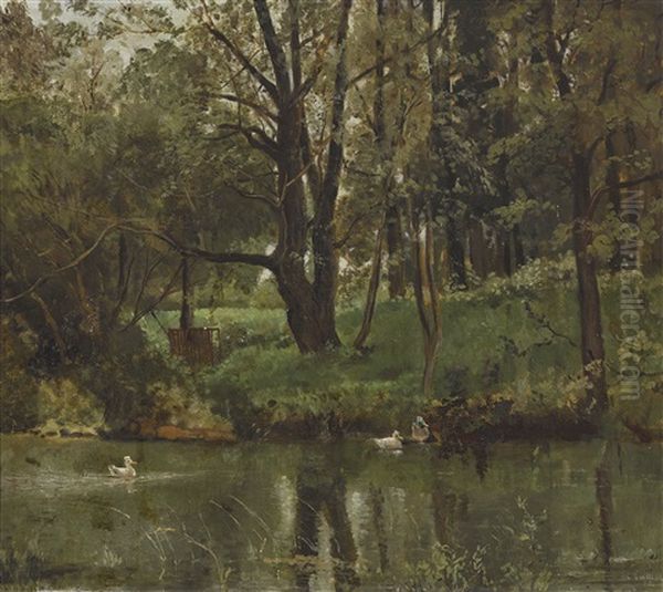 Parklandschaft Bei Schonungen Oil Painting by Ernst Sattler