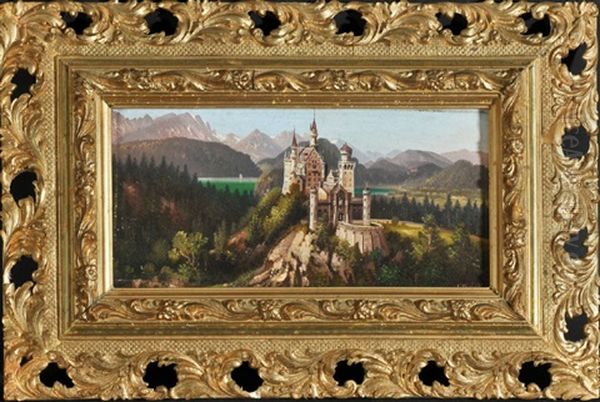 Blick Auf Schloss Neuschwanstein Oil Painting by Hubert Sattler