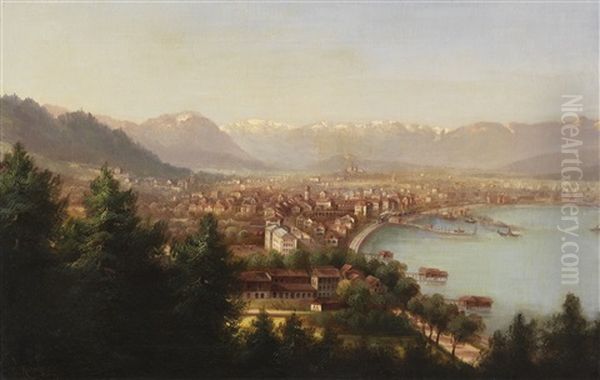 Stadtansicht Von Bregenz Oil Painting by Hubert Sattler