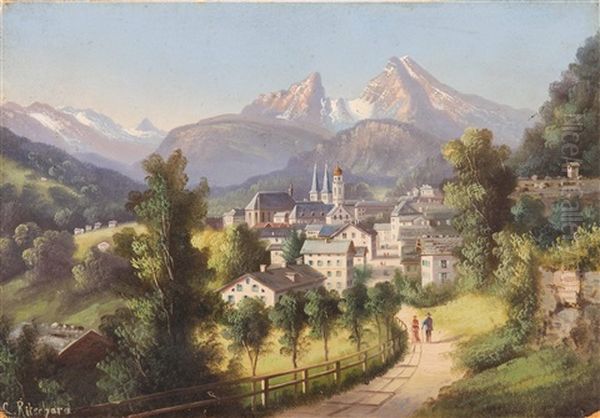 Berchtesgaden Oil Painting by Hubert Sattler