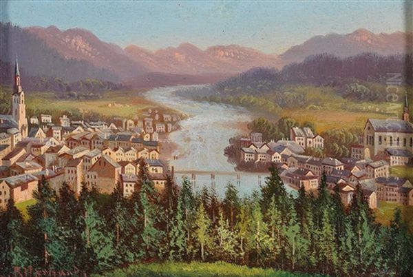 View Over Villach Oil Painting by Hubert Sattler