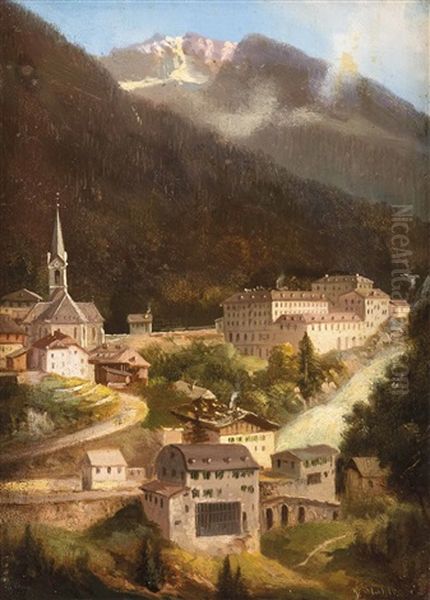 Bad Gastein Oil Painting by Hubert Sattler