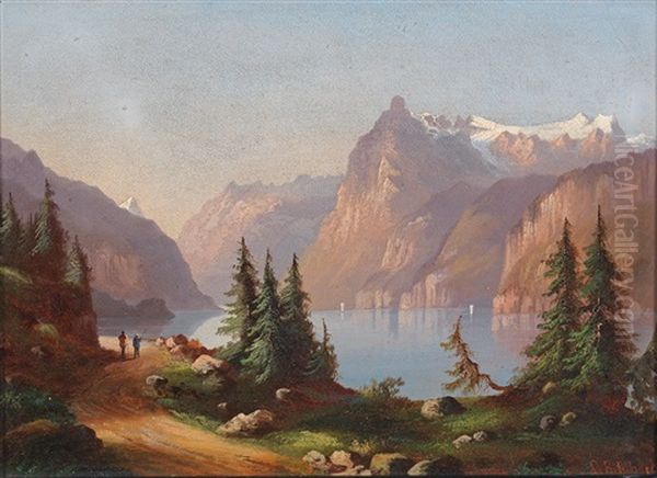 Vierwaldstatter See Oil Painting by Hubert Sattler