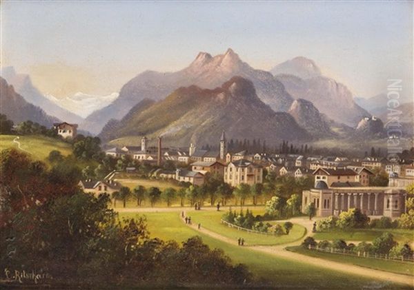 Bad Reichenhall Oil Painting by Hubert Sattler