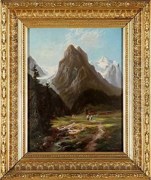 Well Und Wetterhorn Auf Dem Wege Nach Rosenlaui by Hubert Sattler