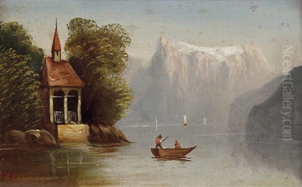 Blick Auf Die Tell Kapelle Am Vierwaldstattersee Oil Painting by Hubert Sattler