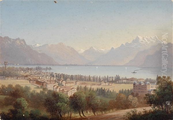 Montreux (4 Works) Oil Painting by Hubert Sattler