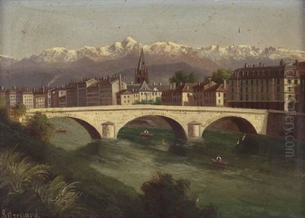 Blick Auf Grenoble Oil Painting by Hubert Sattler