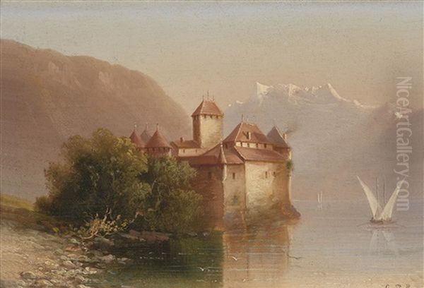 Ansicht Von Schloss Chillon Oil Painting by Hubert Sattler