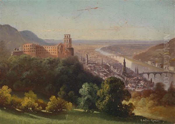 Blick Auf Heidelberg Oil Painting by Hubert Sattler