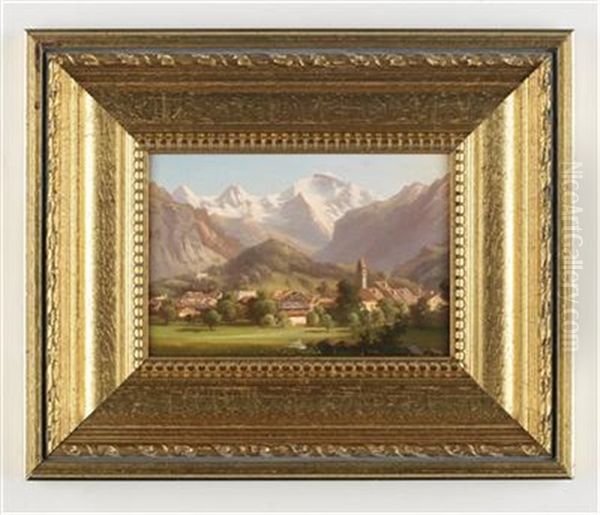 Unterseen Bei Interlaken, Im Hintergrund Das Bergmassiv Der Jungfrau, Im Berner Oberland Oil Painting by Hubert Sattler