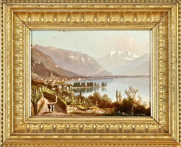 Montreux Am Genfer See Oil Painting by Hubert Sattler